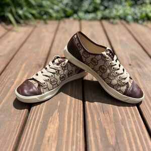 Michael Kors Brown, Tan and Gold Sneakers.  Size 7.5